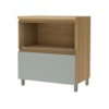 Balcão 1 Porta Basculante 1 Gaveta 80cm 100% MDF Rainha Nature/Verde Nesher