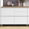 Balcão 1 Porta Basculante 4 Gavetas 120cm 100% MDF Rainha Branco/Nature Nesher