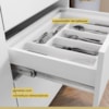 Balcão 1 Porta Basculante 4 Gavetas 120cm 100% MDF Rainha Branco/Nature Nesher
