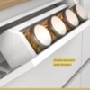 Balcão 1 Porta Basculante 4 Gavetas 120cm 100% MDF Rainha Branco/Nature Nesher
