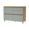 Balcão 1 Porta Basculante 4 Gavetas 120cm 100% MDF Rainha Nature/Verde Nesher