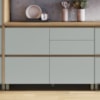 Balcão 1 Porta Basculante 4 Gavetas 120cm 100% MDF Rainha Nature/Verde Nesher