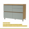 Balcão 1 Porta Basculante 4 Gavetas 120cm 100% MDF Rainha Nature/Verde Nesher