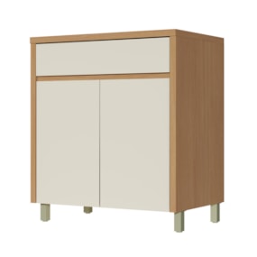 Balcao 2 portas 1 Gaveta 80cm 100% MDF Condessa Carvalho/Greige Nesher Móveis 