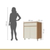 Balcao 2 portas 1 Gaveta 80cm 100% MDF Condessa Carvalho/Greige Nesher Móveis