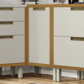 Balcão DE Canto Para Cozinha 1 Porta Imperatriz Freijó/Off White Nesher