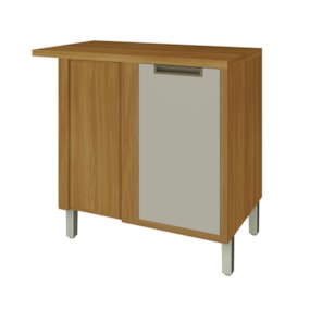 Balcão DE Canto Para Cozinha 1 Porta Imperatriz Freijó/Off White Nesher