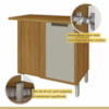 Balcão DE Canto Para Cozinha 1 Porta Imperatriz Freijó/Off White Nesher
