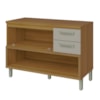 Balcão de Cozinha 1 Porta 2 Gavetas com Caixa Organizadora 120cm Princesa Freijó/Off White Nesher Móveis
