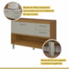 Balcão de Cozinha 1 Porta 2 Gavetas com Caixa Organizadora 120cm Princesa Freijó/Off White Nesher Móveis