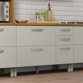 Balcão De Cozinha 3 Portas 3 Gavetas 120cm Freijó/Off White Princesa Nesher