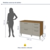 Balcão De Cozinha 3 Portas 3 Gavetas 120cm Freijó/Off White Princesa Nesher