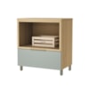 Balcão Forno 1 Gaveta Com Caixa Organizadora 80Cm 100% Mdf Marquesa Nature/Verde Nesher