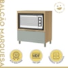 Balcão Forno 1 Gaveta Com Caixa Organizadora 80Cm 100% Mdf Marquesa Nature/Verde Nesher