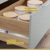 Balcão Forno 1 Gaveta Com Caixa Organizadora 80Cm 100% Mdf Marquesa Nature/Verde Nesher