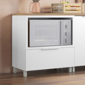 Balcao Forno 1 Gaveta Cozinha Branco/Nature Nesher