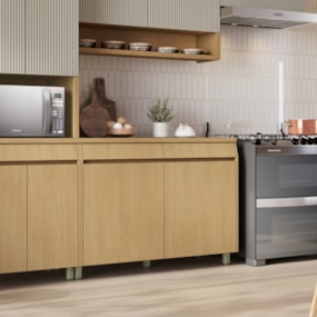 Balcao Modular 120CM Simone Mendes Carvalho/Greige Nesher