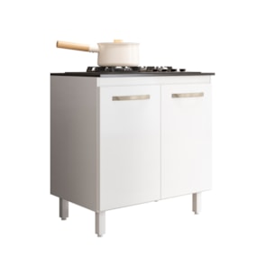 Balcão Para Cooktop  80 cm 2 Portas Branco Nicioli 