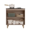 Balcão Para Cooktop  80 cm 2 Portas Carvalho/Chumbo Nicioli 