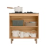Balcão Para Cooktop  80 cm 2 Portas Freijó/Off White Cristal Nicioli 