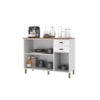 Balcão Para Cozinha 120cm 3 Portas 2 Gavetas Com Tampo Firenze Branco Indekes