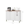 Balcão Para Cozinha 120cm 3 Portas 2 Gavetas Com Tampo Firenze Branco Indekes