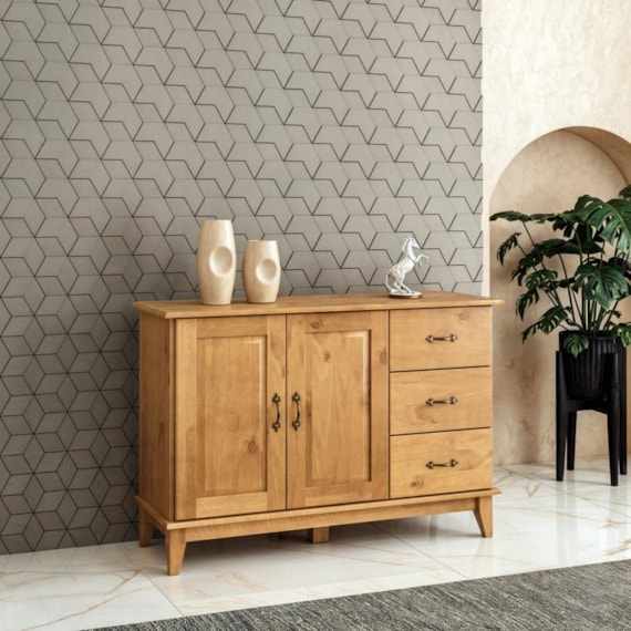 Balcão Para Cozinha 120cm Madeira Maciça Bella Carvalho