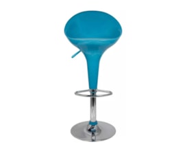 Banqueta em ABS Tulipa Lótus com Encosto Alto Azul Turquesa Banqueta em ABS Tulipa Lótus com Encosto Alto Azul Turquesa