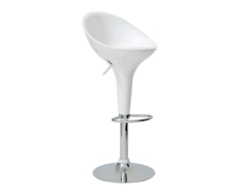 Banqueta em ABS Tulipa Lótus com Encosto Alto Branca Banqueta em ABS Tulipa Lótus com Encosto Alto Branca