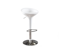Banqueta Lotus com assento ABS e regulagem de altura Branco Banqueta Lotus com assento ABS e regulagem de altura Branco
