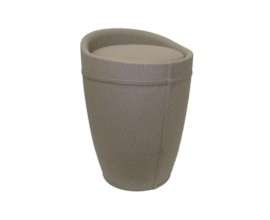 Banqueta Puff Baú com Estofado Removível Bege Banqueta Puff Baú com Estofado Removível Bege