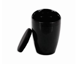 Banqueta Puff Baú com Estofado Removível Preto Banqueta Puff Baú com Estofado Removível Preto