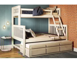 Beliche com Cama de Casal e Cama Auxiliar Madeira Maciça Branco Lavado Móveis Saraiva Beliche com Cama de Casal e Cama Auxiliar Madeira Maciça Branco Lavado Móveis Saraiva