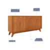 Buffet 4 Portas 100% MDF Isa Cinamomo Cimol