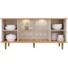 Buffet 4 Portas Com Led Janice Nature/Off White Cimol Móveis
