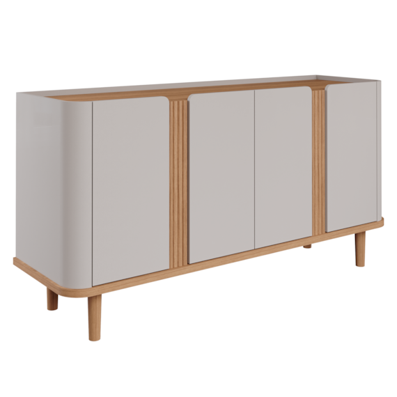BUffet 4 Portas Eva Off White/Nature Cimol Móveis