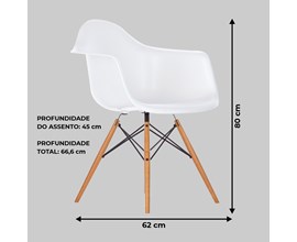Cadeira Charles Eames com Braço Branca