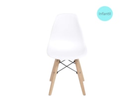 Cadeira Eames Eiffel Infantil Branca com Base de Madeira Cadeira Eames Eiffel Infantil Branca com Base de Madeira