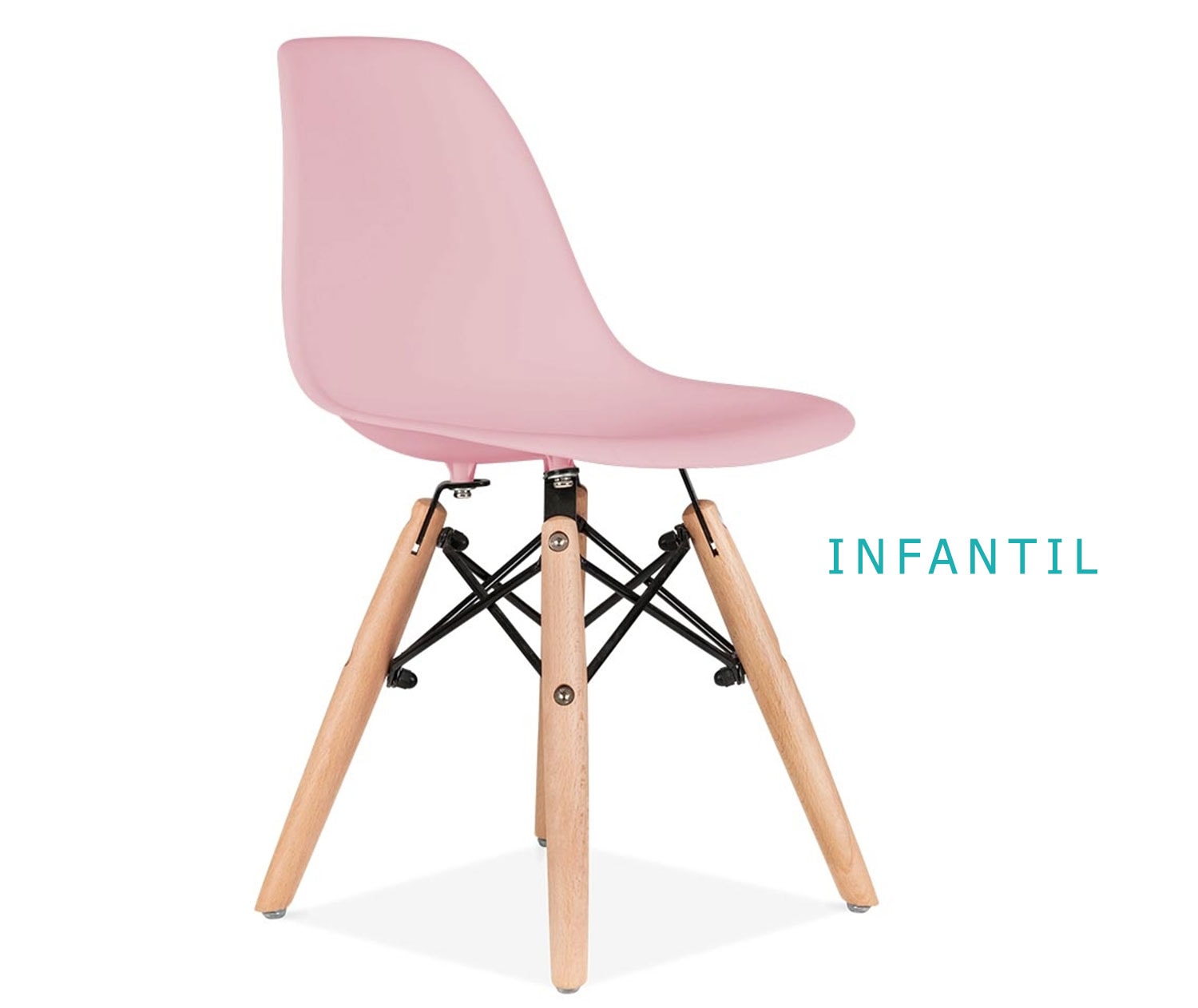 Cadeira Eames Eiffel Infantil Rosa com Base de Madeira Casa Aberta Brasil -  Casa Aberta Brasil
