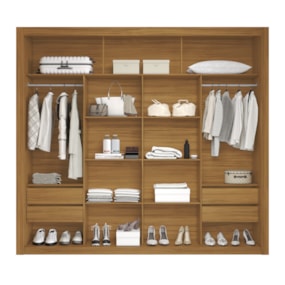 Closet 100% MDF 4 Gavetas 230 cm NT6060 Freijó Amoudi Móveis
