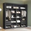Closet 100% MDF 4 Gavetas 230 cm NT6060 Preto Tx Amoudi Móveis