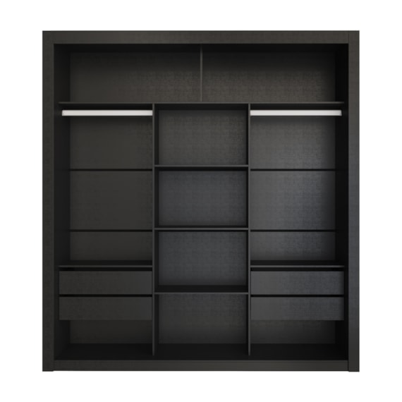 Closet Casal 4 Gavetas 100% MDF Preto Amoudi Móveis