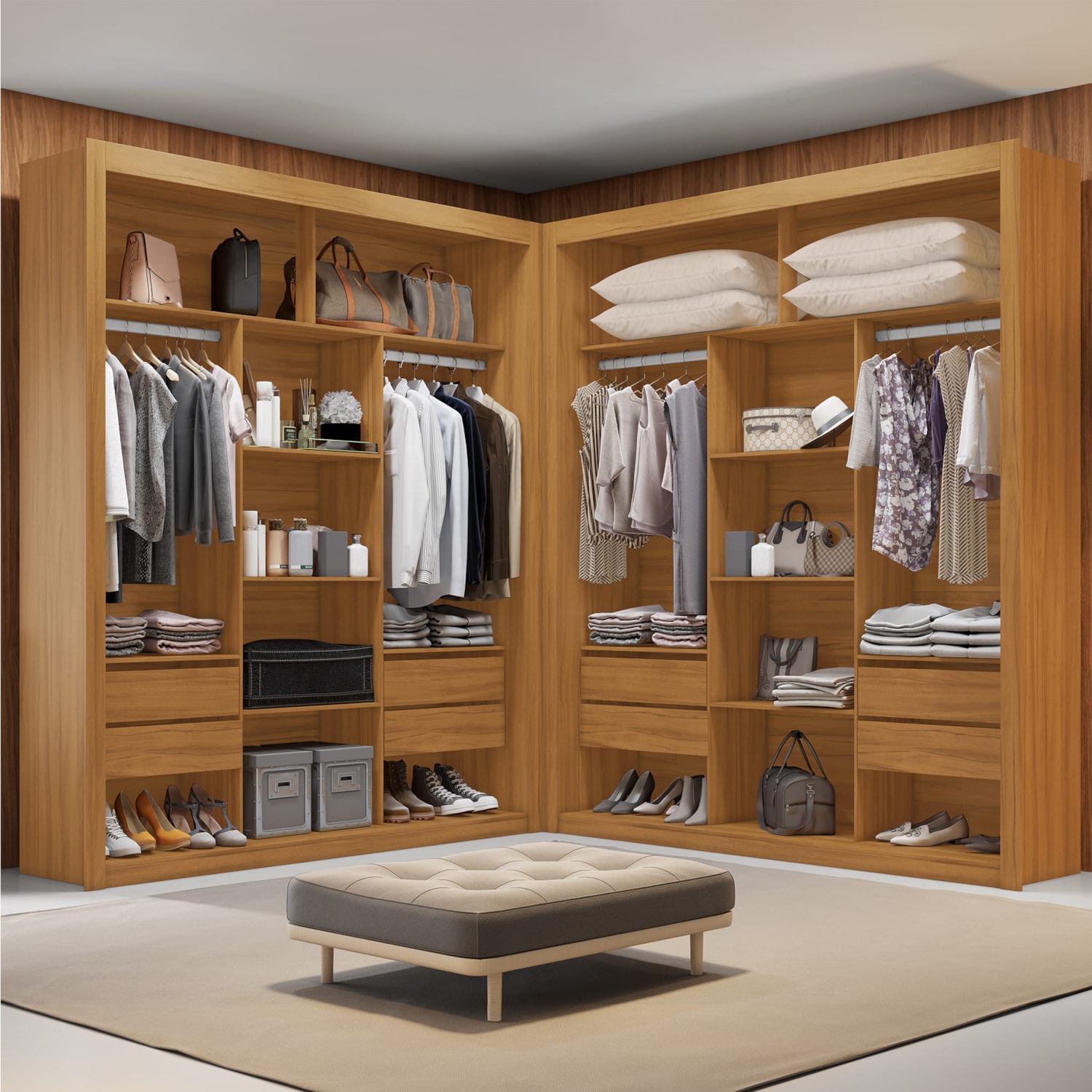 Closet Casal Premium 8 Gavetas Amoudi Móveis - Casa Aberta Brasil