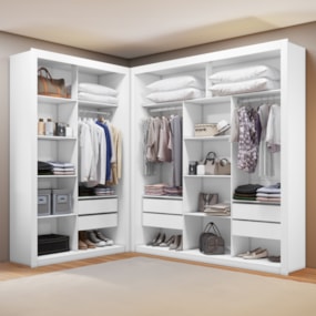 Closet Modulado 6 Gavetas 100% MDF Branco Amoudi Móveis