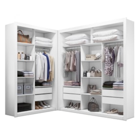 Closet Modulado 6 Gavetas 100% MDF Branco Amoudi Móveis