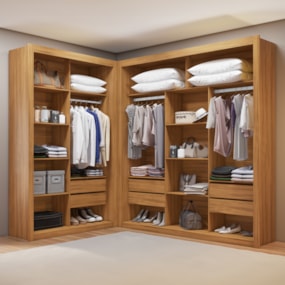 Closet Modulado 6 Gavetas 100% MDF Freijó Amoudi Móveis