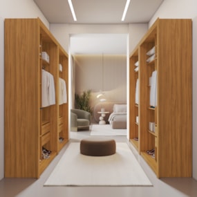 Closet Modulado 8 Gavetas 12 Prateleiras 100% MDF Freijó Amoudi Móveis