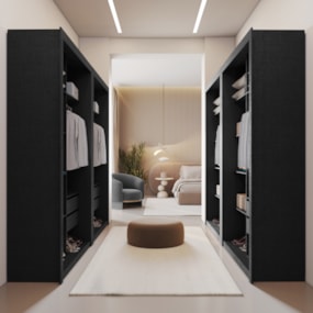 Closet Modulado 8 Gavetas 12 Prateleiras 100% MDF Preto Tx Amoudi Móveis