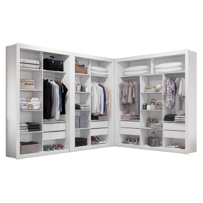 Closet Modulado 8 Gavetas 15 Prateleiras 100% MDF Branco Amoudi Móveis