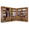 Closet Modulado 8 Gavetas 15 Prateleiras 100% MDF Freijó Amoudi Móveis